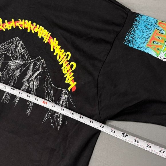 Vintage 1991 American Everest‎ Expedition Crazy Black Puffy Print Tee Shirt XL - Picture 6 of 8
